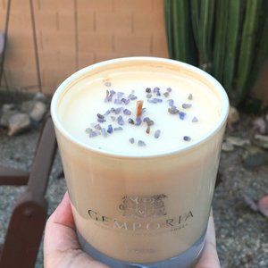 Genuine Tanzanite Vanilla Soy Candle Vegan Gemstones